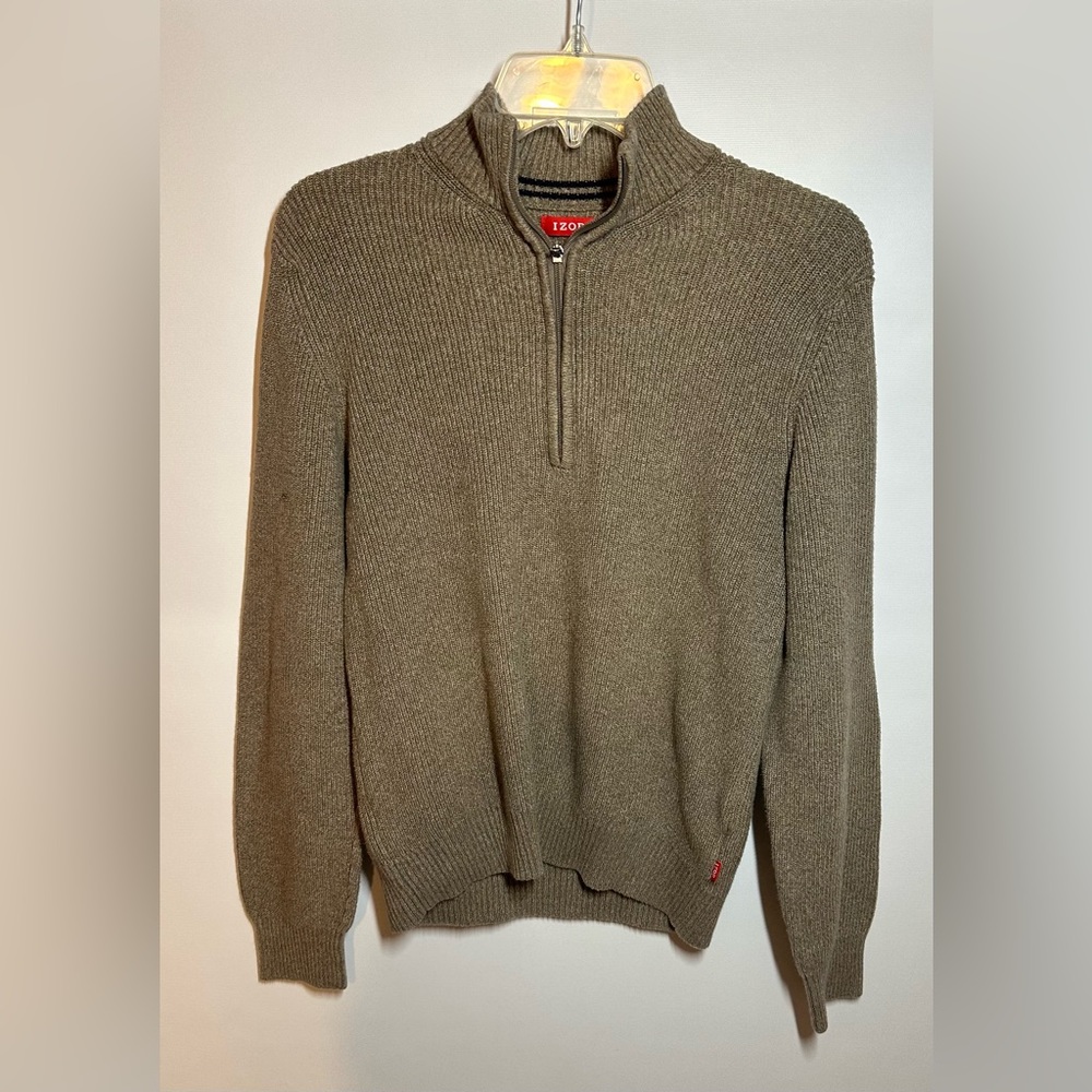 IZOD Size Mens Small Beige Quarter Zip